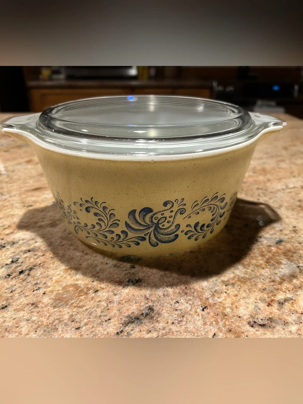 Pyrex #474-B 1.5Qt “Homestead” Cinderella Casserole w/Pyrex Glass Lid #474-C